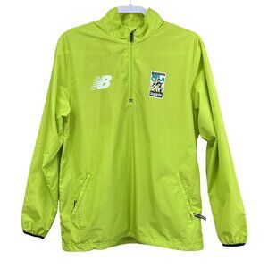 New Balance Mens Medium Half-Zip Chicago Marathon Windbreaker Neon Green